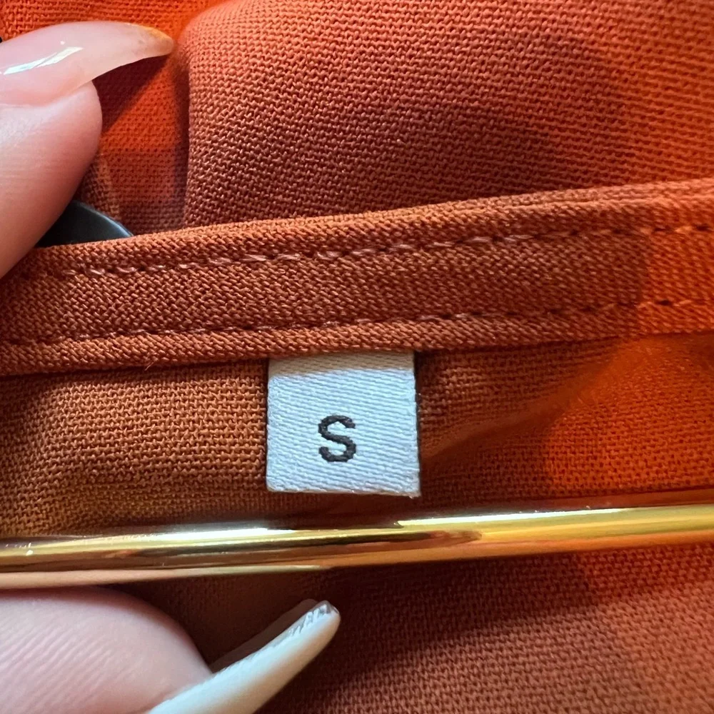 NEVER WORN BURNT ORANGE DRESS - Picture 3 of 3